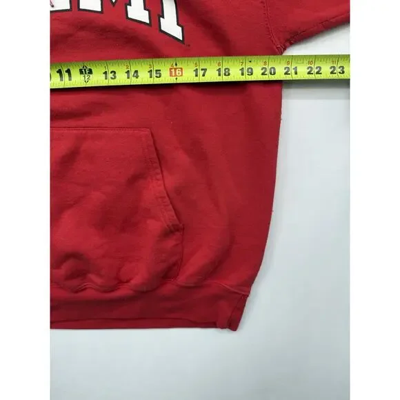 Champion Miami University Hoodie Relaxed Sweatshirt Red Mens Medium - Picture 3 of 5